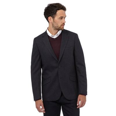 The Collection Navy textured blazer with wool